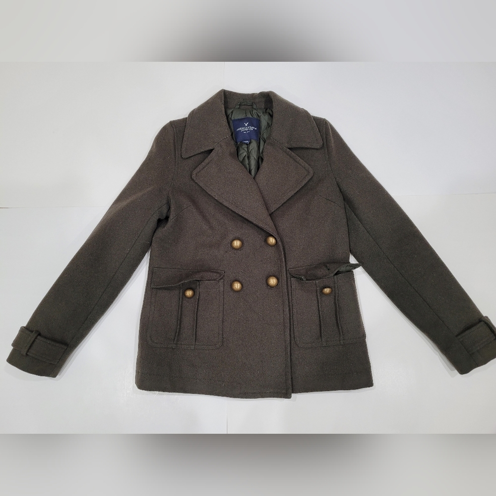 AMERICAN EAGLE Women's Wool Blended Coat (Olive)